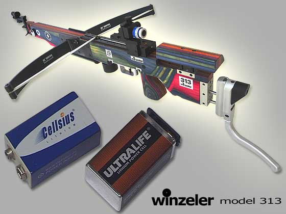 Winzeler match crossbow model 313 - Insert battery for trigger system 313/VW-V and front sight