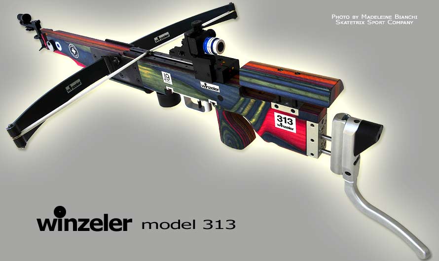 WINZELER MATCH CROSSBOWS | model 313 with Winzeler electronic trigger system 313/VW-V  for 30m distance | ©Photo by MADELEINE BIANCHI of Skatetrix Sport Company