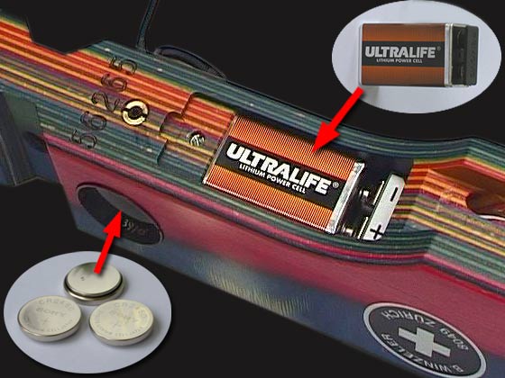 Winzeler match crossbow model 313 - Required battery types for trigger system 313/VW-V and front sight